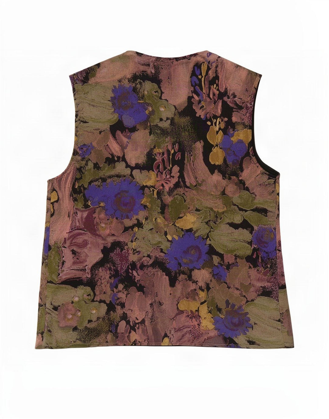 Vintage Womens OPEN Waistcoat UK 16 Large Multicoloured Floral