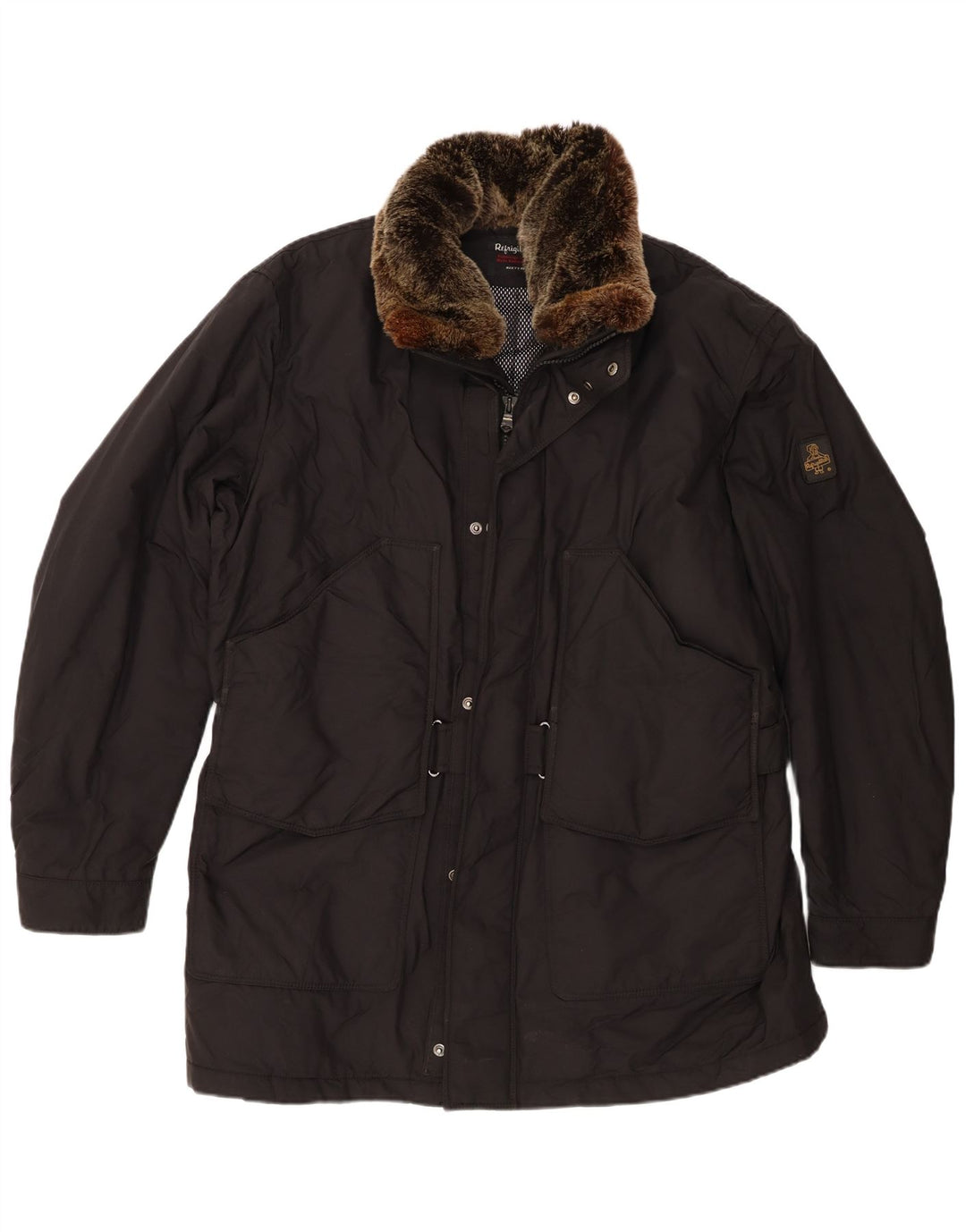 Refrigiwear Mens Regular Fit Windbreaker Jacket UK 44 2XL Black Nylon