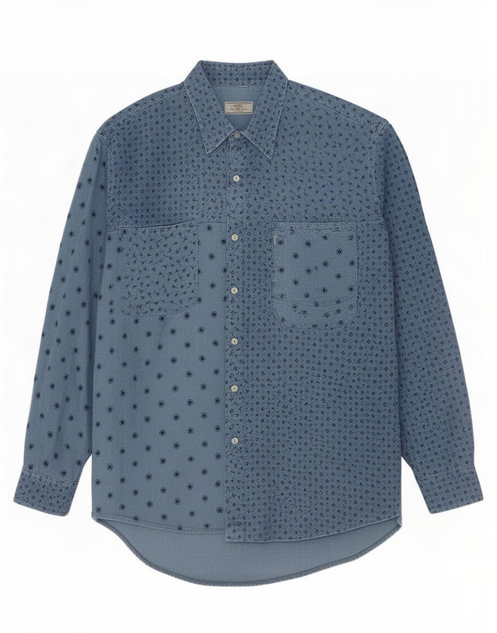 Levi's Mens Shirt Large Blue Patchwork