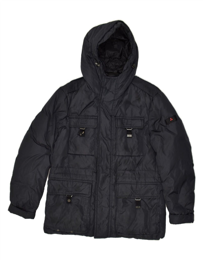 PEUTEREY Mens Hooded Windbreaker Jacket UK 40 Large Black Polyamide | Vintage PEUTEREY | Thrift | Second-Hand PEUTEREY | Used Clothing | Messina Hembry 