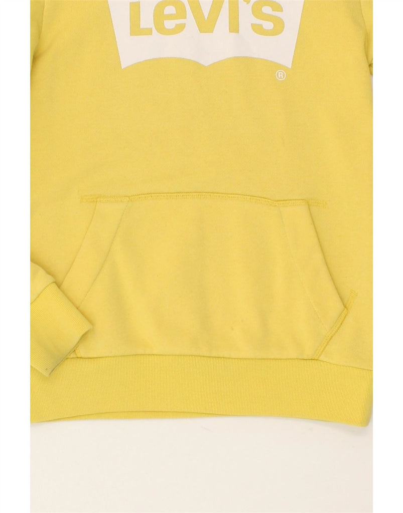 LEVI'S Girls Graphic Hoodie Jumper 9-10 Years Yellow Cotton Vintage Levi's and Second-Hand Levi's from Messina Hembry 