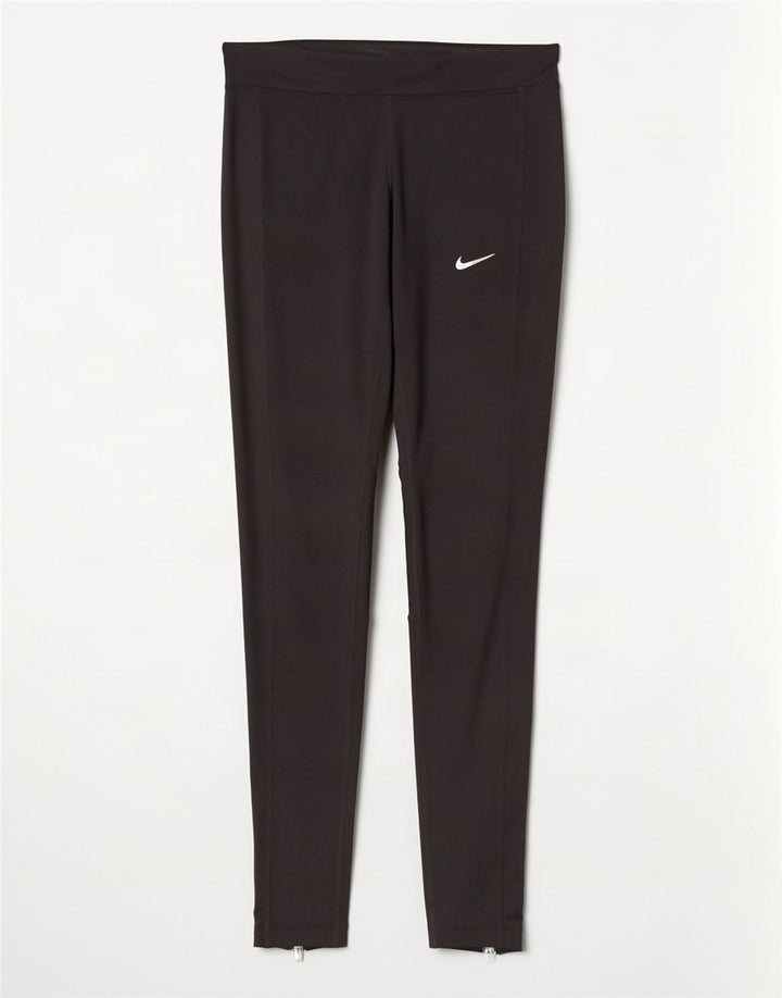 Nike Womens Dri Fit Leggings UK 10 Small Black Polyester