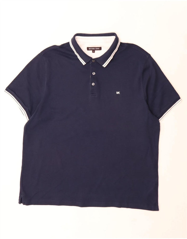Michael Kors Mens Regular Polo Shirt XL Navy Blue Cotton