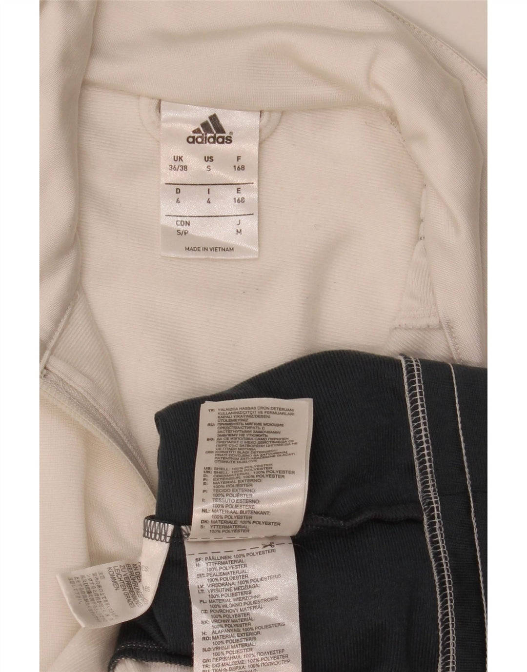Adidas Mens Tracksuit Top Jacket UK 36/38 Small White Colourblock Polyester