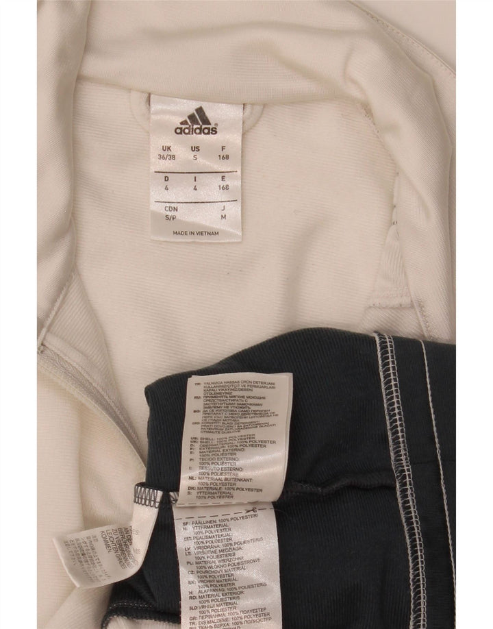 Adidas Mens Tracksuit Top Jacket UK 36/38 Small White Colourblock Polyester