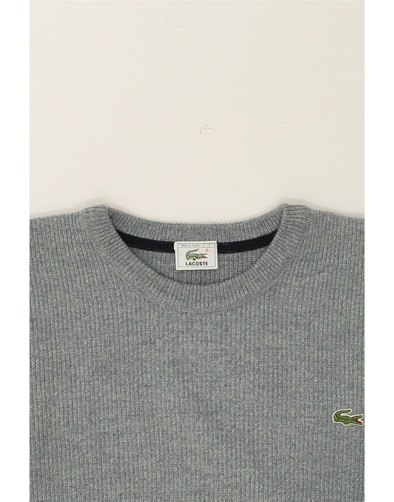 LACOSTE Mens Crew Neck Jumper Sweater Size 7 2XL Grey Wool | Vintage Lacoste | Thrift | Second-Hand Lacoste | Used Clothing | Messina Hembry 