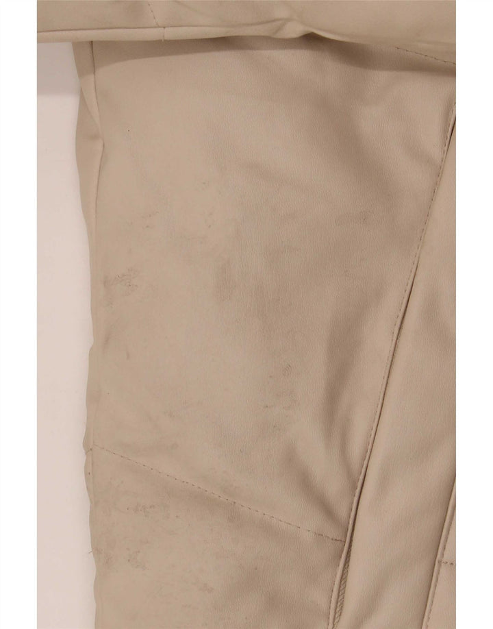 Zara Womens Hooded Oversized Padded Jacket UK 10 Small Beige Polyester