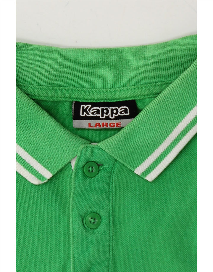KAPPA Mens Polo Shirt Large Green Cotton