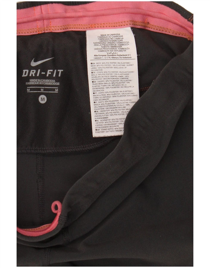 Nike Womens Dri Fit Capri Tracksuit Trousers UK 14 Medium Black Polyester