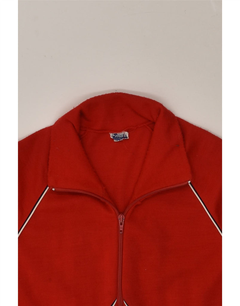 VINTAGE Mens Tracksuit Top Jacket Size 38 Medium Red Acrylic | Vintage Vintage | Thrift | Second-Hand Vintage | Used Clothing | Messina Hembry 