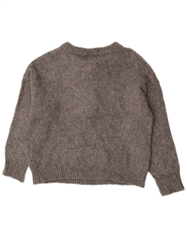 Zara Womens Oversized Crew Neck Jumper Sweater UK 14 Medium Grey