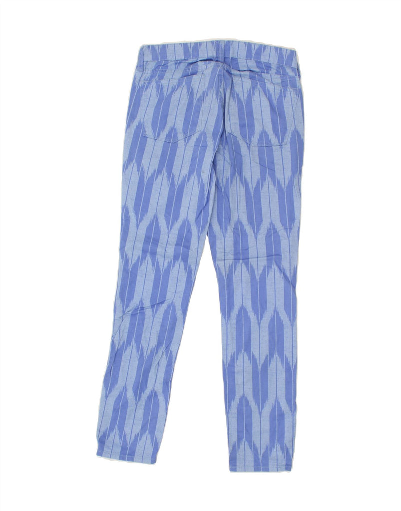 J. CREW Womens Stretch Straight Casual Trousers W25 L27  Blue Ikat Cotton | Vintage J. Crew | Thrift | Second-Hand J. Crew | Used Clothing | Messina Hembry 