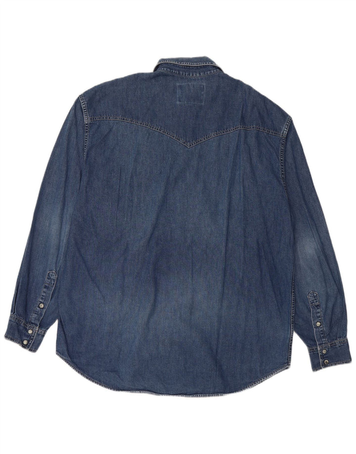 Wrangler Mens Denim Shirt XL Blue Cotton