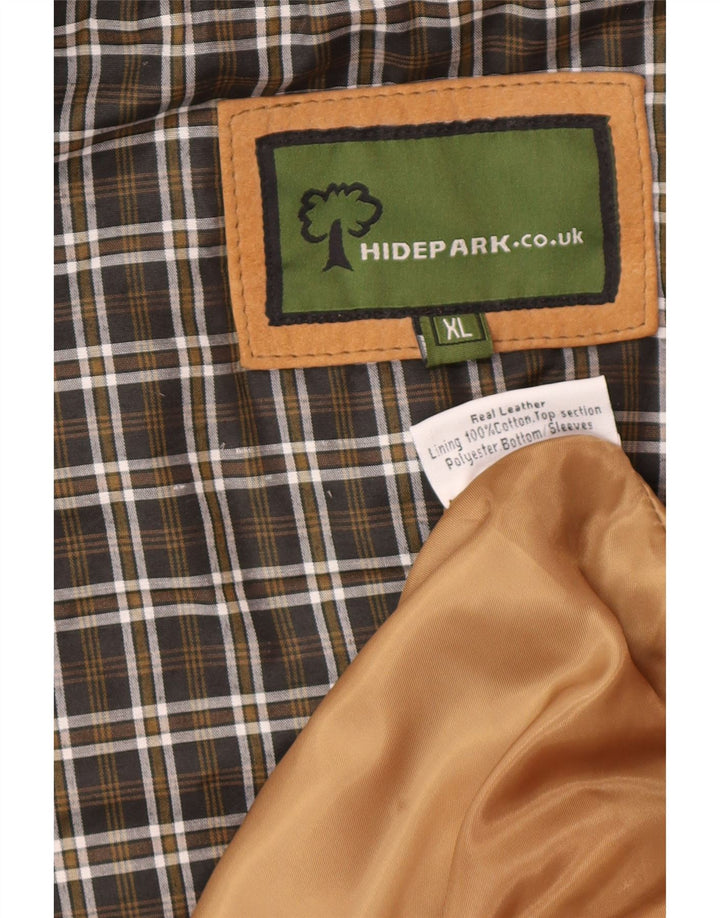 Hidepark Mens Leather Gilet UK 42 XL Beige Leather