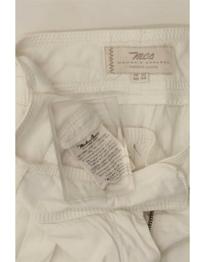 Marlboro Classics Womens Straight Suit Trousers W30 L29 White Cotton