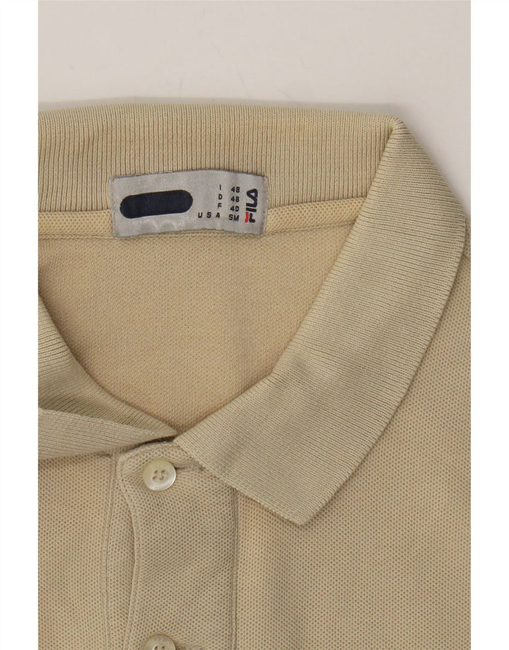 FILA Mens Polo Shirt IT 48 Medium Beige Cotton Vintage Fila and Second-Hand Fila from Messina Hembry 