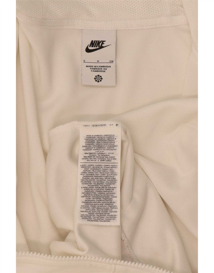 Nike Mens Zip Hoodie Sweater Small White Colourblock Polyester