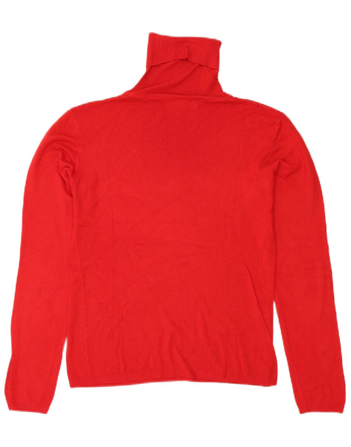Zara Womens Roll Neck Jumper Sweater UK 14 Large Red Rayon