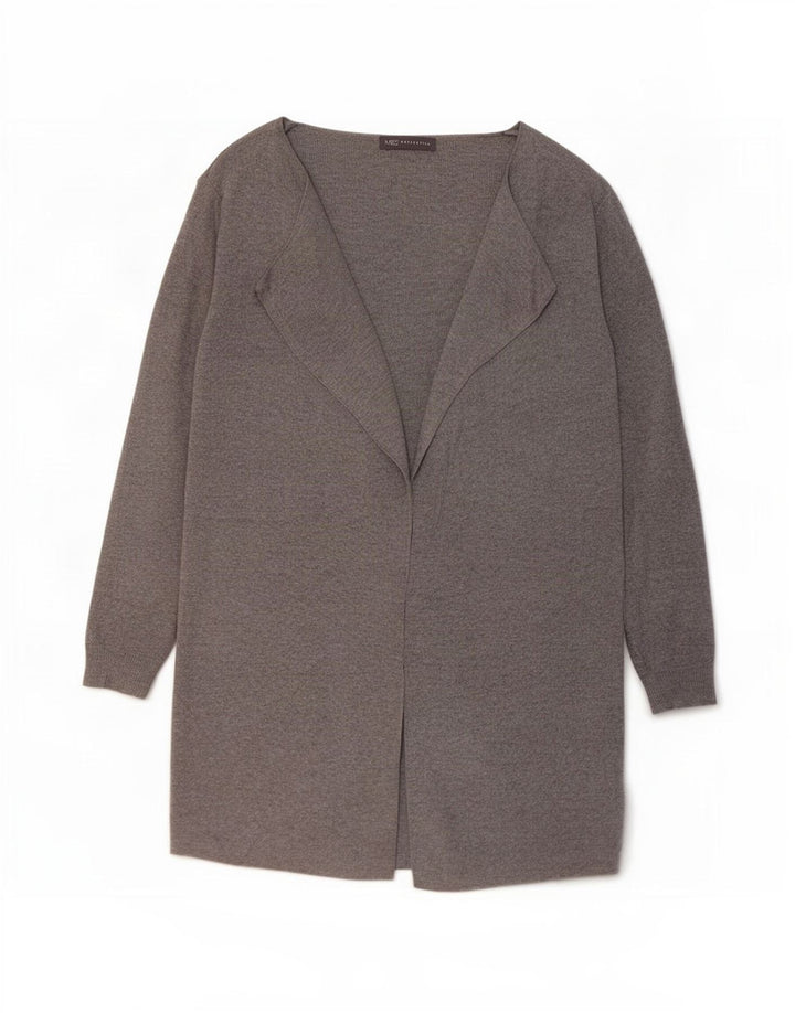 Marks & Spencer Womens Longline Open Cardigan Sweater UK 12 Medium Grey