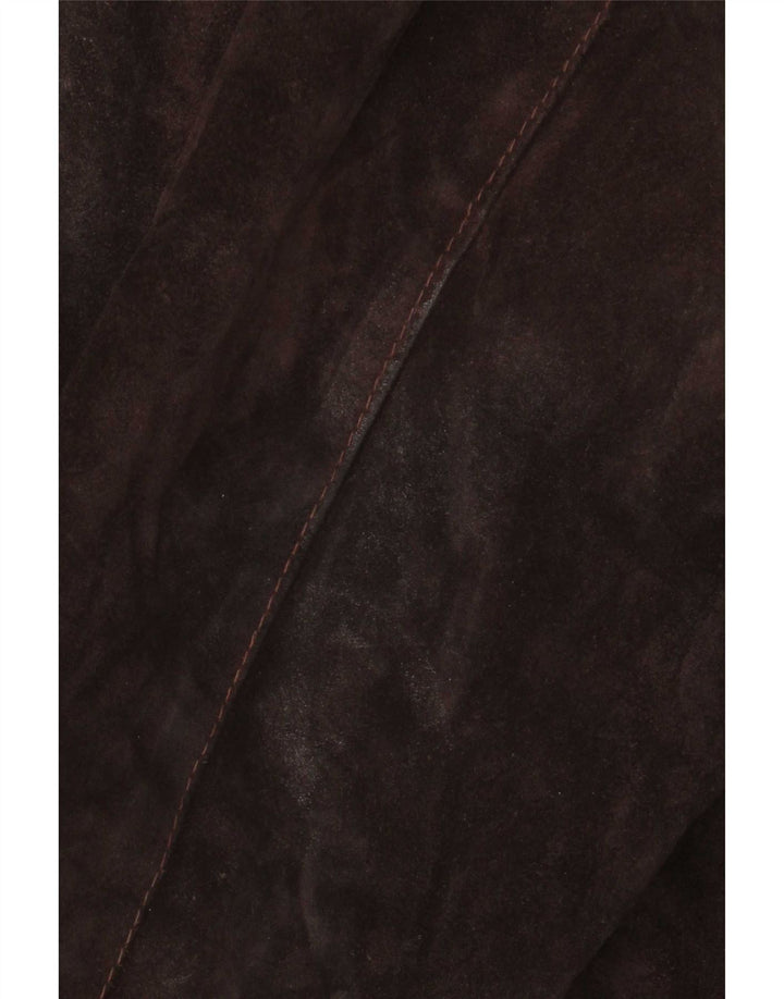 Vintage Mens Loose Fit Suede Jacket UK 36 Small Brown Leather