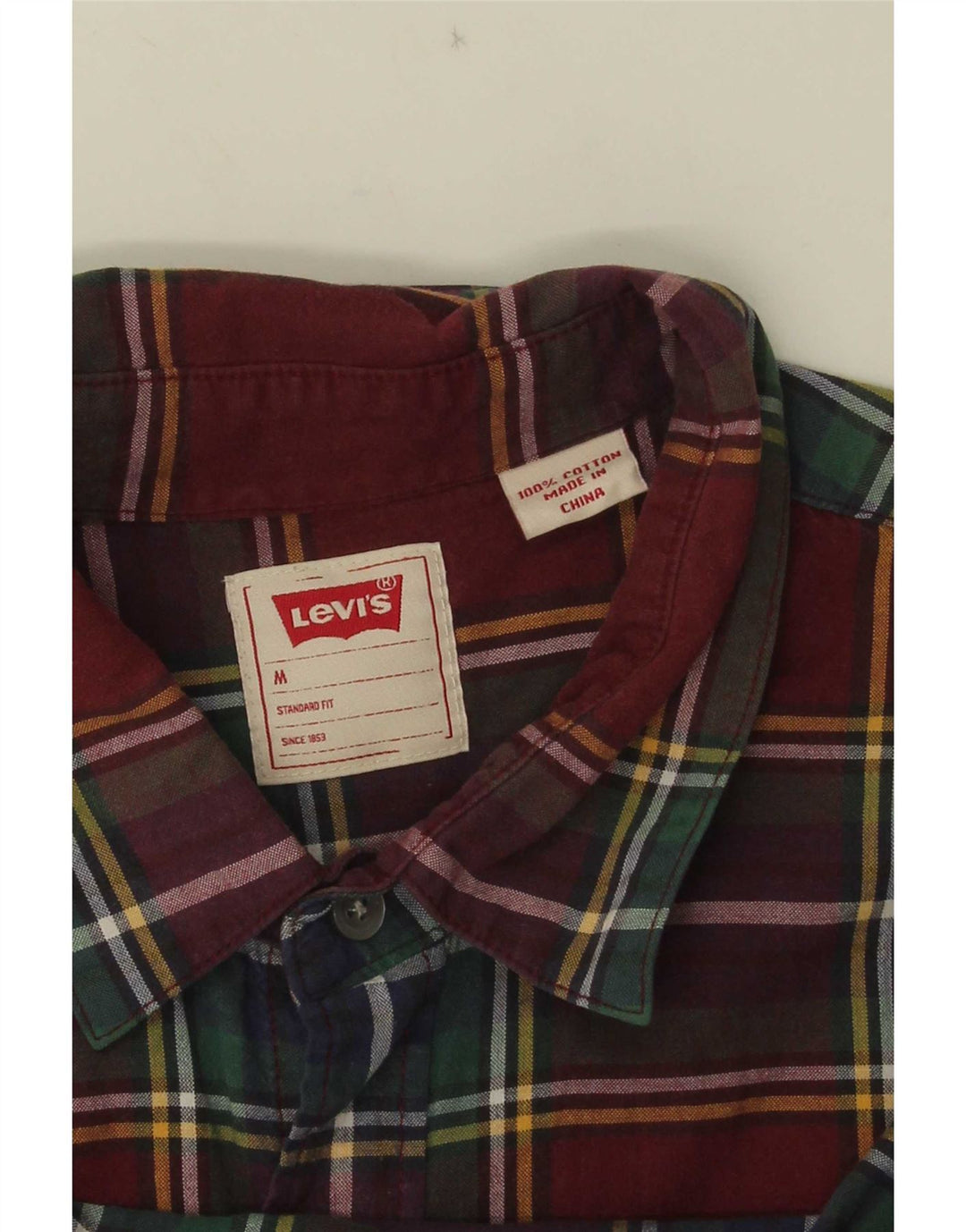 Levi's Mens Standard Fit Shirt Medium Multicoloured Check Cotton