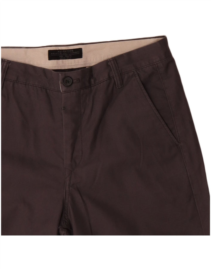 All Saints Mens Chino Shorts W30 Medium Brown Cotton