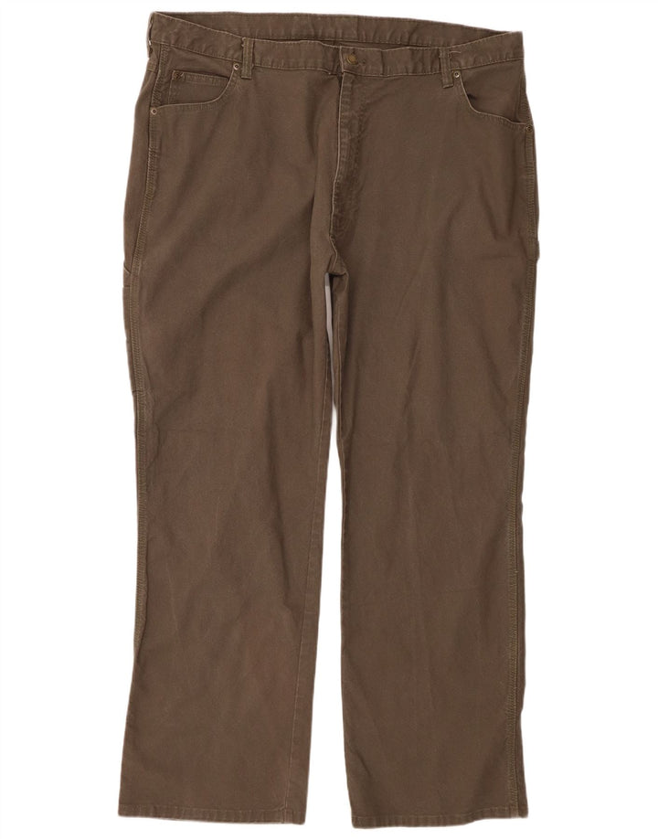 Dickies Mens Straight Cargo Trousers W42 L32 Khaki Cotton