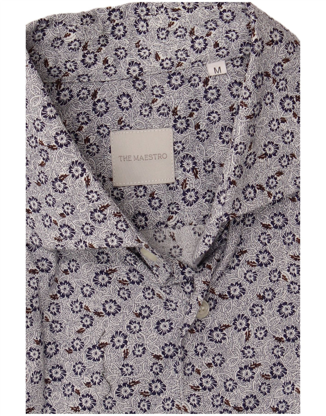 Vintage Mens Shirt Medium Blue Floral