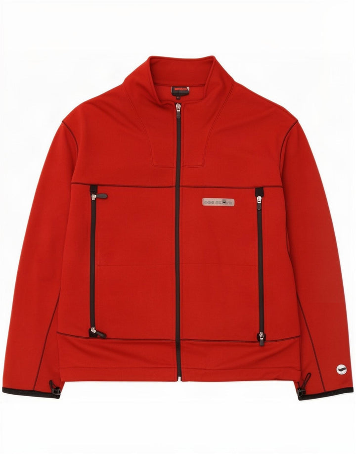Gas Mens Tracksuit Top Jacket XL Red Cotton