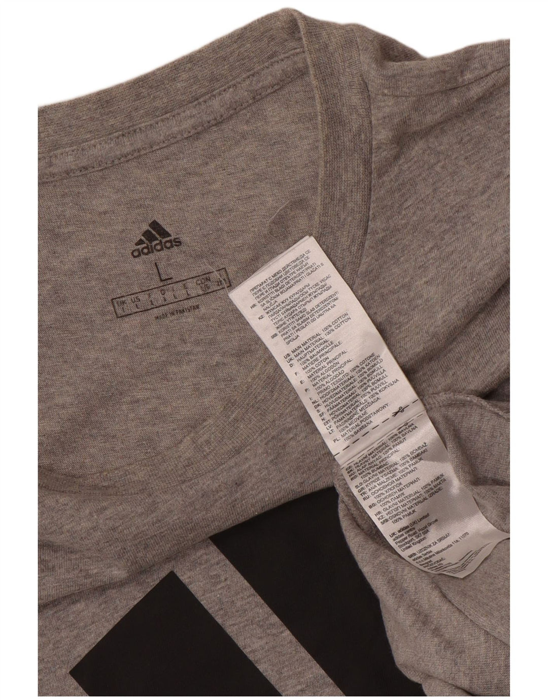ADIDAS Mens Graphic T-Shirt Top Large Grey Cotton