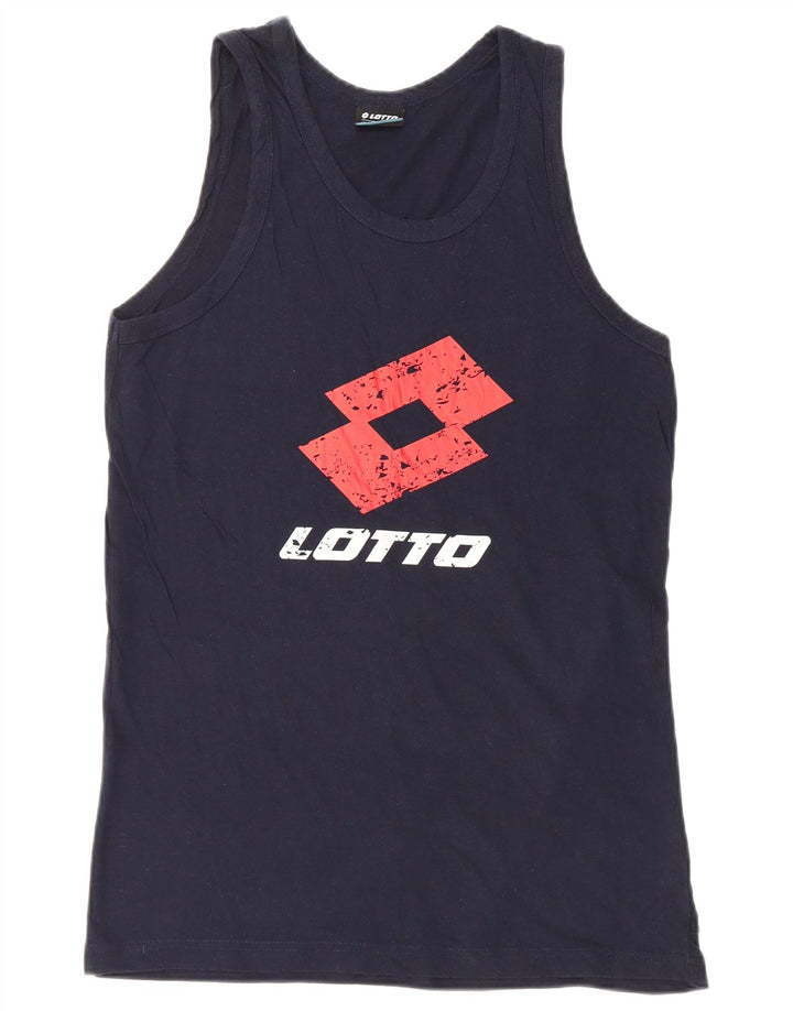 Lotto Mens Graphic Vest Top Large Navy Blue Cotton