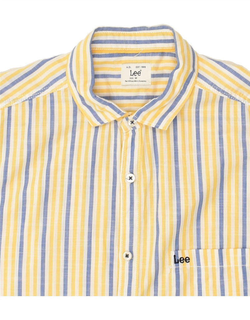 LEE Mens Short Sleeve Shirt Medium Yellow Striped | Vintage Lee | Thrift | Second-Hand Lee | Used Clothing | Messina Hembry 