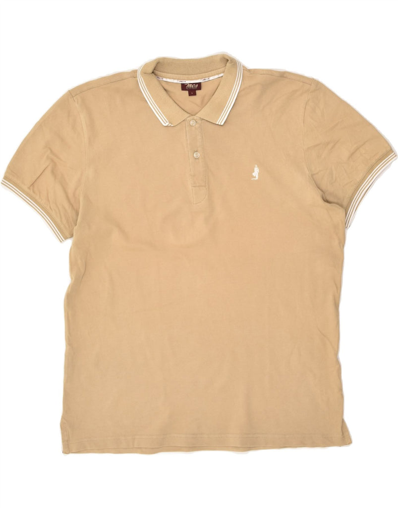 MARLBORO CLASSICS Mens Polo Shirt Large Beige Cotton | Vintage Marlboro Classics | Thrift | Second-Hand Marlboro Classics | Used Clothing | Messina Hembry 