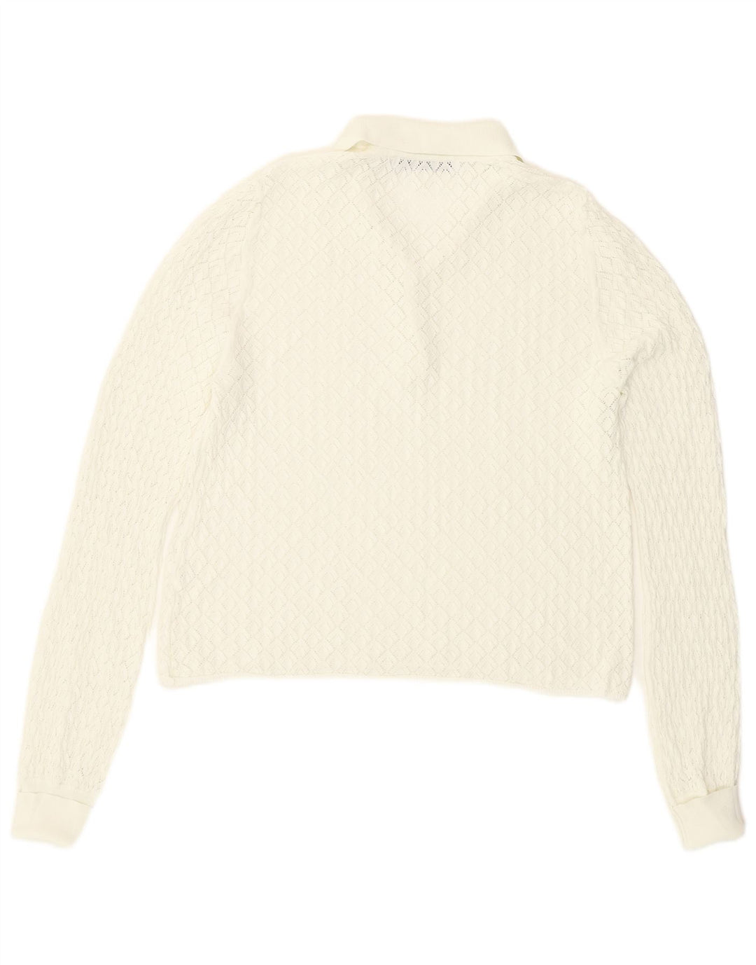 Zara Womens See Through Crop Top Long Sleeve UK 14 Large White