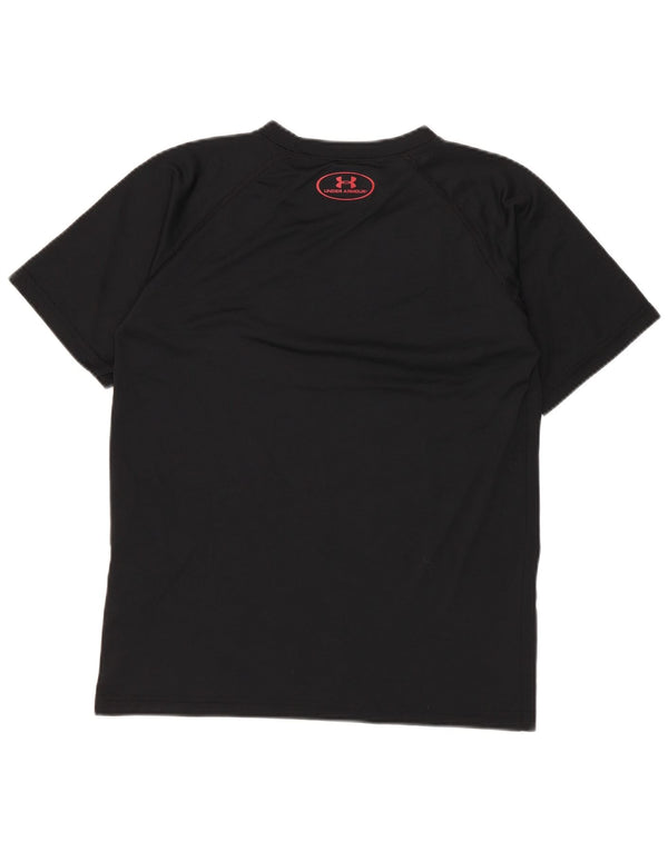 Under Armour Boys Heat Gear Graphic T-Shirt Top 9-10 Years Medium Black