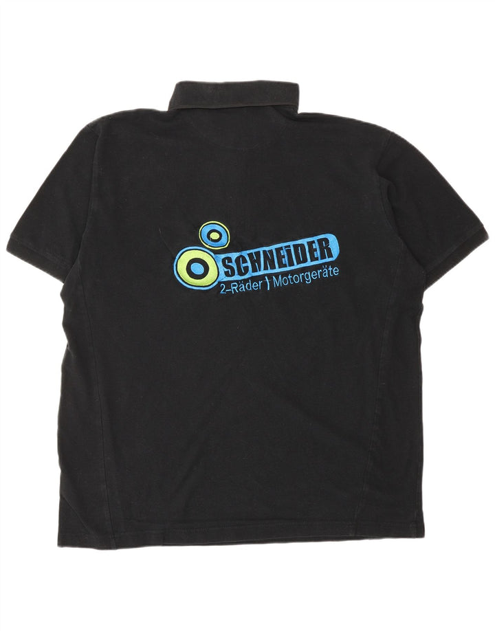 DICKIES Mens Graphic Polo Shirt XL Black Cotton