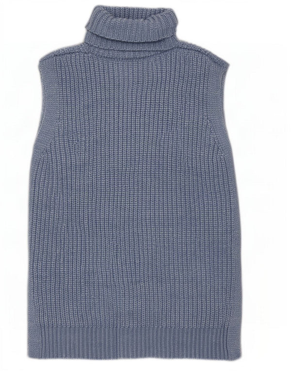 Marks & Spencer Womens Vest Tank Top UK 14 Medium Blue Polyester