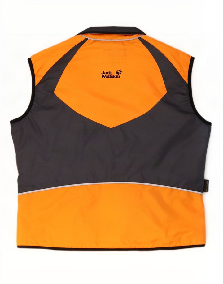 Jack Wolfskin Mens Gilet UK 40 Large Orange Colourblock Polyester