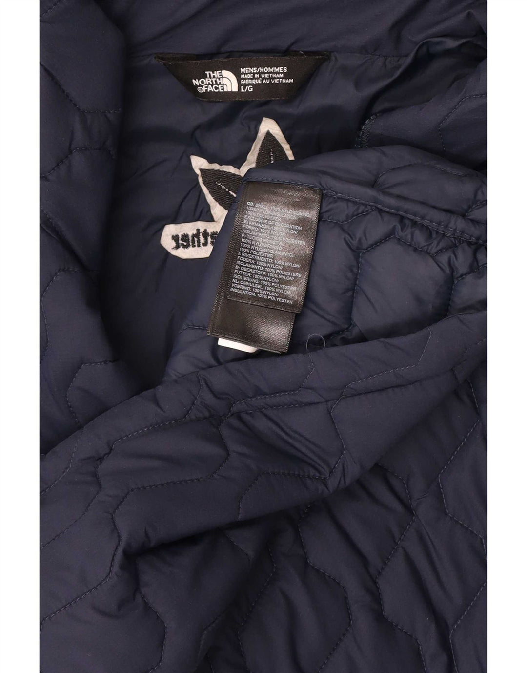 The North Face Mens Padded Jacket UK 40 Large Navy Blue Nylon