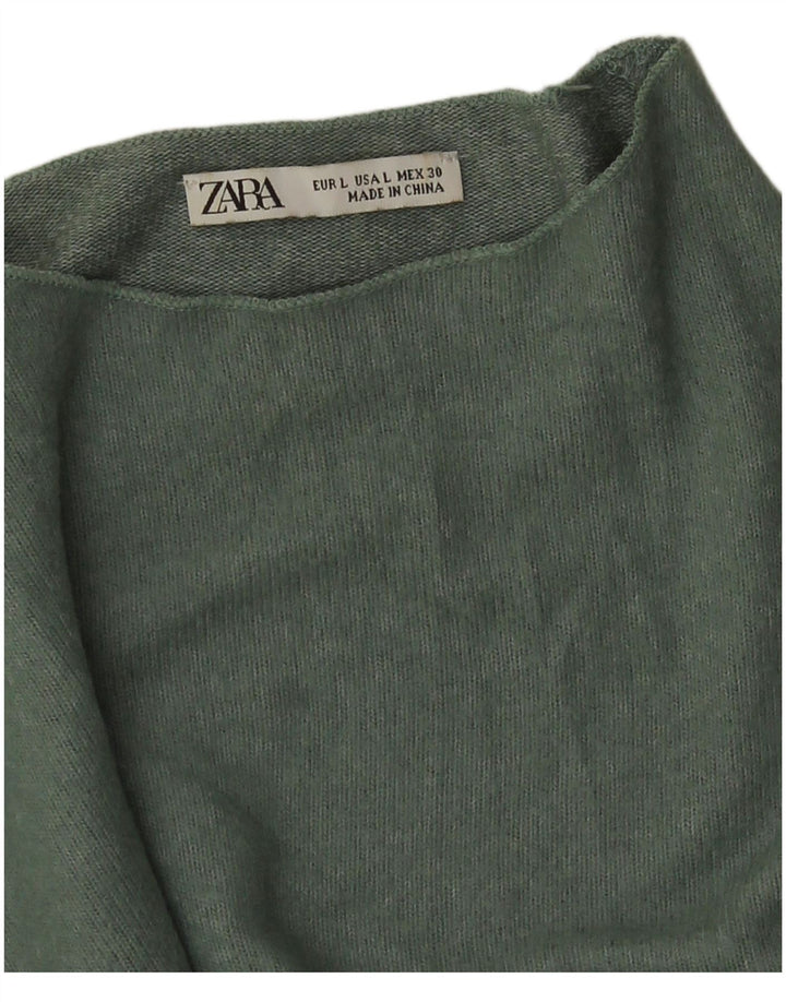 Zara Womens Turtle Neck Jumper Sweater UK 16 Large Green