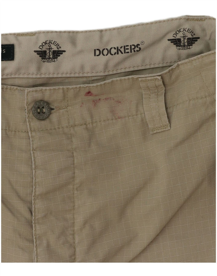 Dockers Womens Khakis Cargo Shorts W36 Large Khaki Check