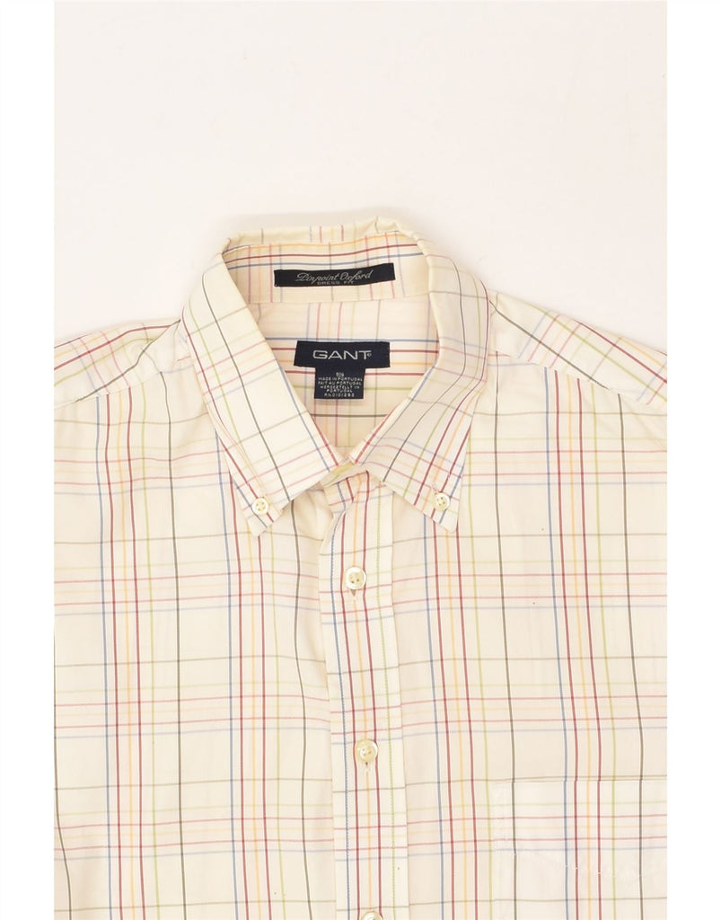 GANT Mens Dress Shirt Shirt Small Off White Check Cotton | Vintage Gant | Thrift | Second-Hand Gant | Used Clothing | Messina Hembry 