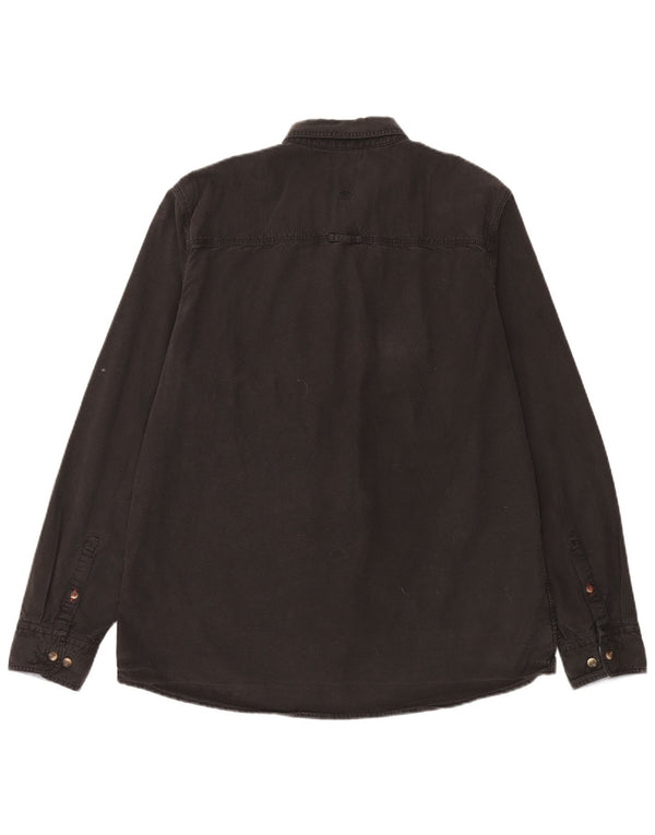Fat Face Mens Slim Fit Shirt XL Black Cotton