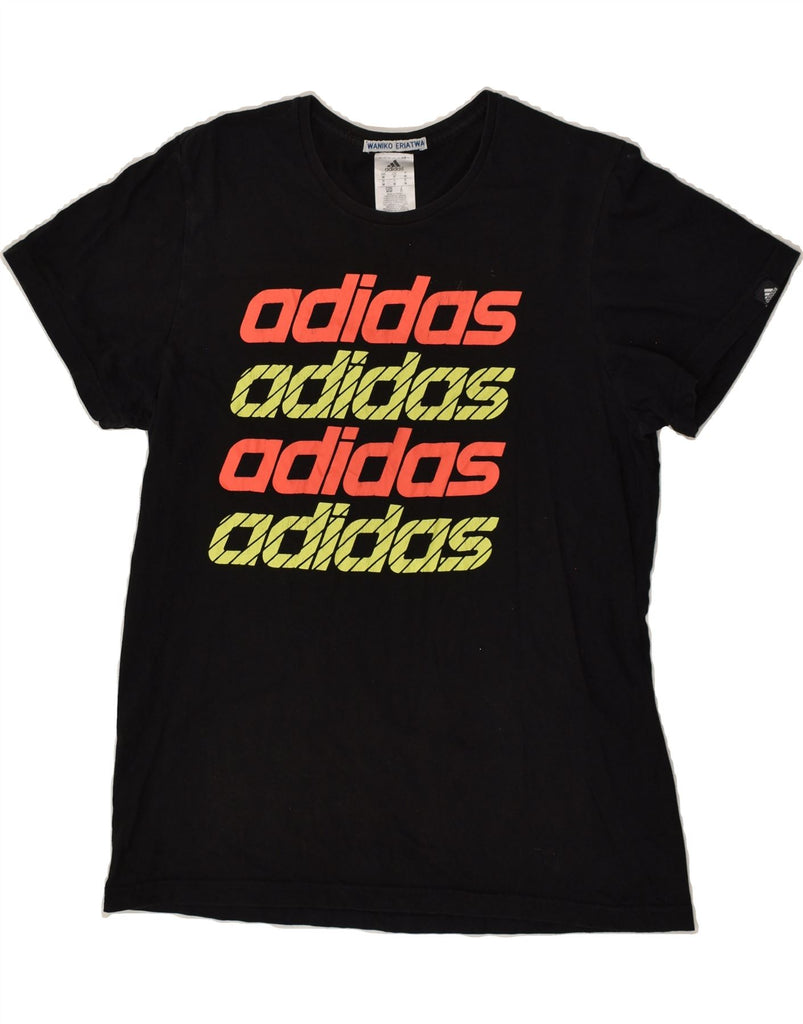 ADIDAS Mens Graphic T-Shirt Top Medium Black Cotton | Vintage Adidas | Thrift | Second-Hand Adidas | Used Clothing | Messina Hembry 