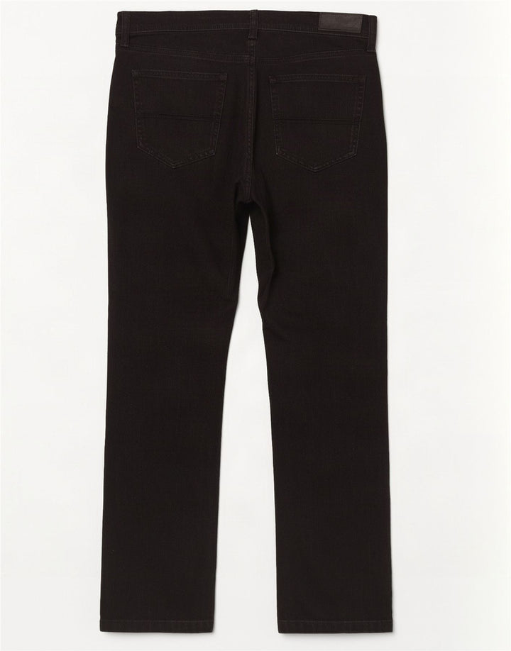 Marks & Spencer Mens Regular Straight Jeans W36 L31 Black Cotton