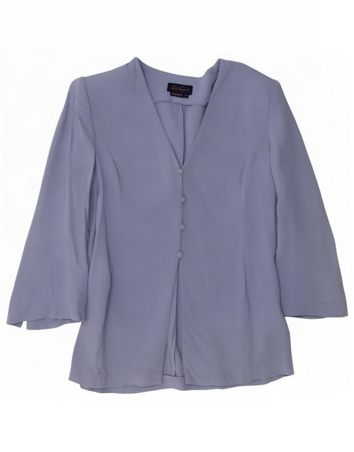 Luisa Spagnoli Womens Cardigan Top UK 14 Medium Blue Silk