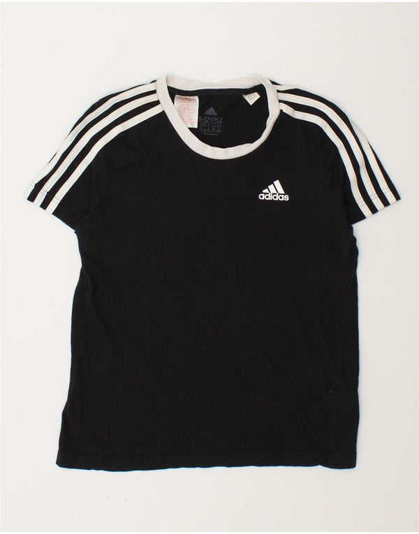 Adidas Boys T-Shirt Top 11-12 Years Black Cotton