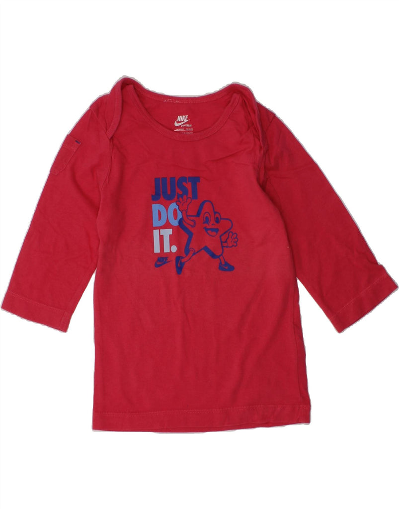 NIKE Girls Graphic Top 3/4 Sleeve 2-3 Years Red Cotton | Vintage Nike | Thrift | Second-Hand Nike | Used Clothing | Messina Hembry 