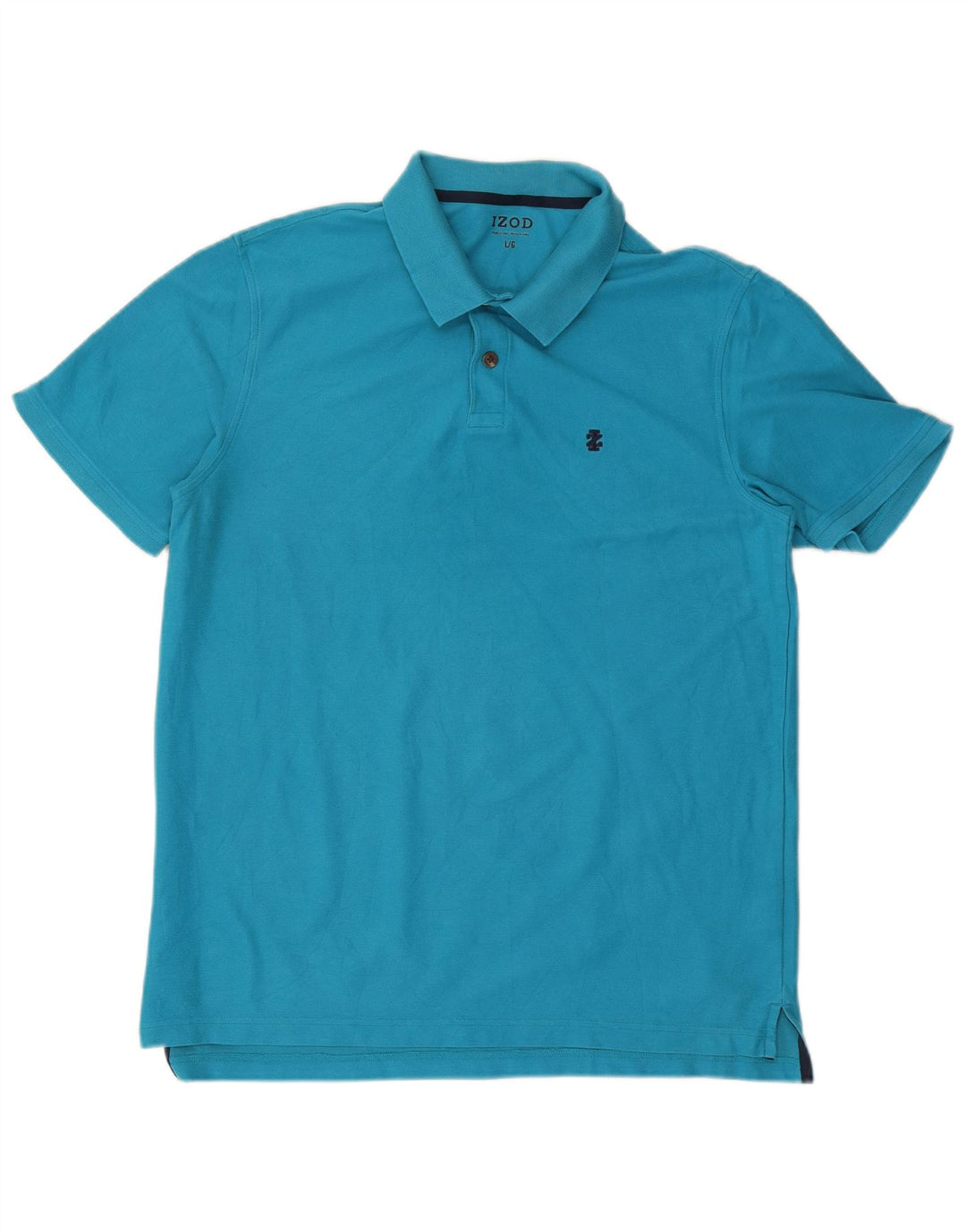 IZOD Mens Polo Shirt Large Blue Cotton