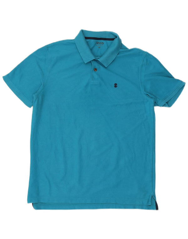IZOD Mens Polo Shirt Large Blue Cotton